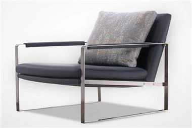 Custom Hotel Metal Ankèt Chèz Leather Lounge
